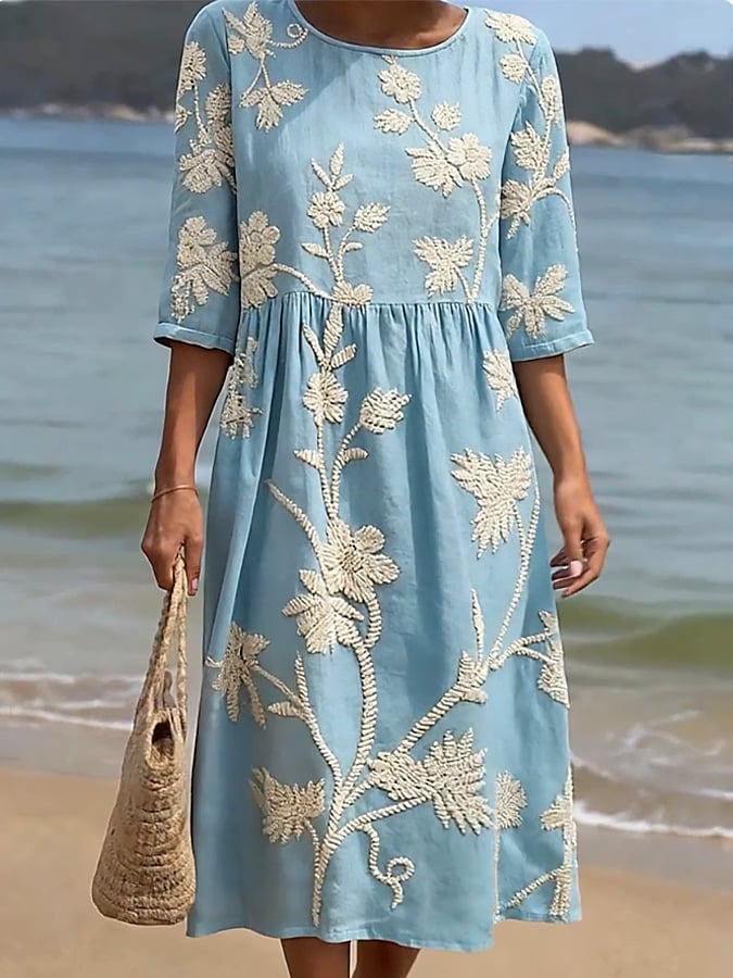 Elina | Baumwoll-Leinen Freizeitkleid