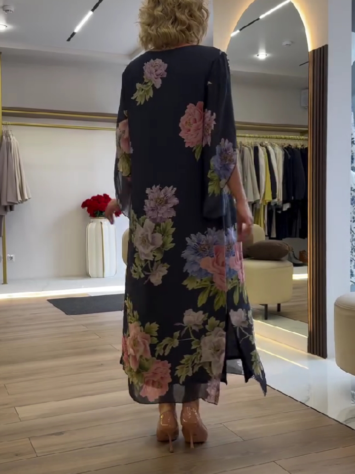 Diana | Blumenmuster Maxikleid